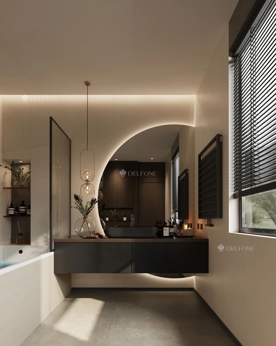 DELFONE家装岩板 | 卫浴空间这么设计，成就至美